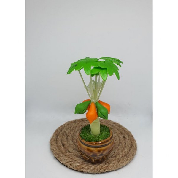 Auspicious tree Handmade from Japanese clay, meticulous, miniature beautiful and realistic. Decorated to enhance prestige. Height 4-5 inches. Durable lifespan 5-10 years.