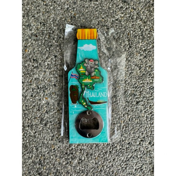 Bottle opener, metal opener, Thai pattern bottle opener On the back is a refrigerator magnet. Suitable as a souvenir for important people, souvenirs such as retirement or other auspicious occasions.