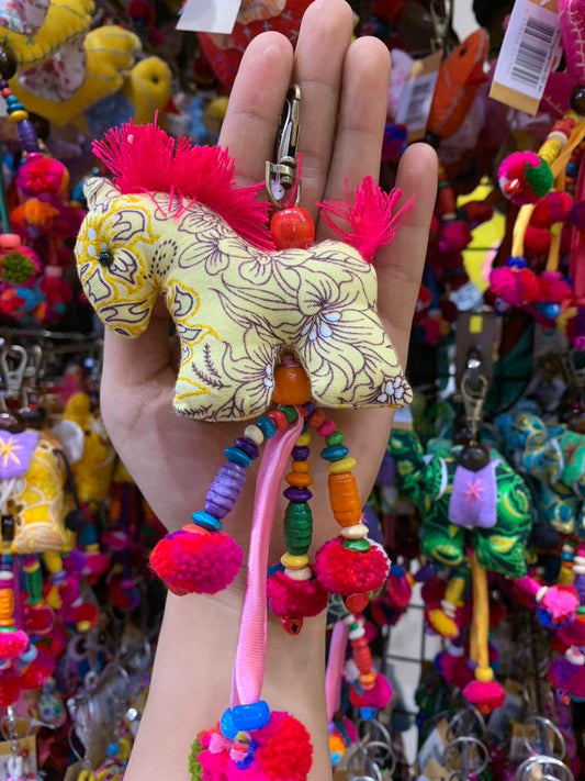 Embroidery Handmade Horse Keychain Souvenir from Chiang Mai.