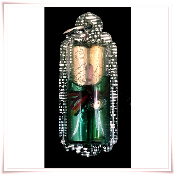 Magic Pendant (Takrut Koo Na Oak Dtak) The double Takrut within Charming Oil