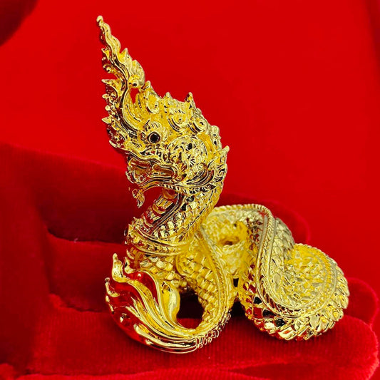 Naga Phaya Nak brings good fortune, Luang Pu Kee, Wang Daeng Temple, Phichit Province, height 7 length 5 CM.