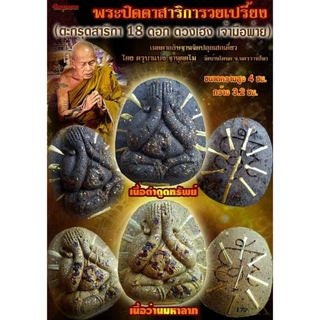 Phra Pidta Amulets Closed eye Talisman Sarika rich and loud (18 Sarika takruds, good fortune, the dealer loses) Kruba Baeng Thanuttamo,